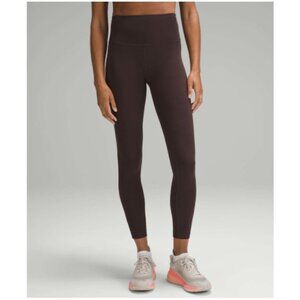 NWT Lululemon Wunder Train High-Rise Tight 25" Leggings, Espresso Brown | Size 0